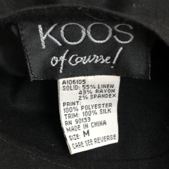 Koos of Course! Reversible Blazer Black Linen / Colorful Patchwork Jacket - Picture 8 of 8